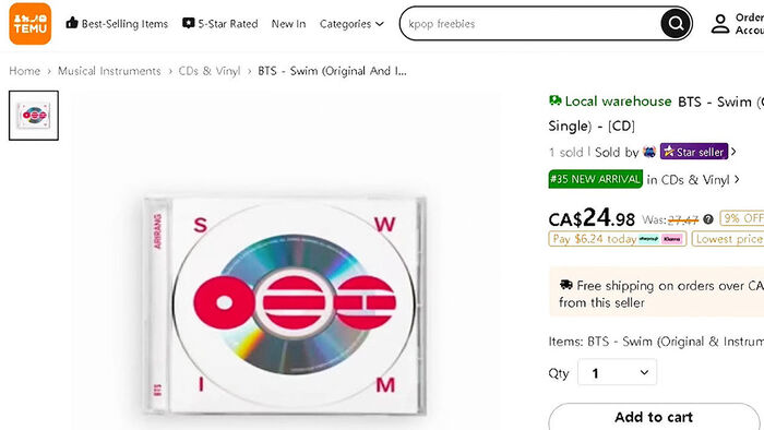 테무에 방탄 CD가 버젓이&hellip;"정말 한심한 행위"