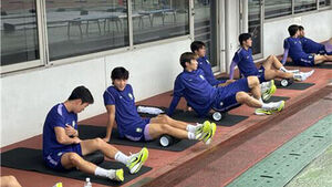 회복훈련 나선 한국 23세 이하(U-23) 남자 축구 대표팀