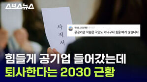 스브스뉴스 힘들게 공기업 들어갔는데 퇴사한다는 2030 근황