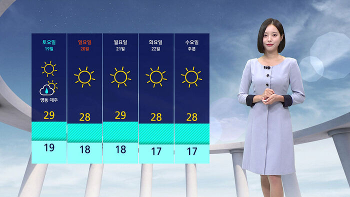 [날씨] 동해안&middot;남부 5&sim;20㎜ 비&hellip;제주 최고 80㎜↑