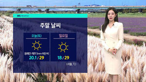 주말 날씨: 오늘(토) 맑음 20.1/29도, 동해안&middot;제주 5mm 미만 비. 일요일 맑음 18/29도.
