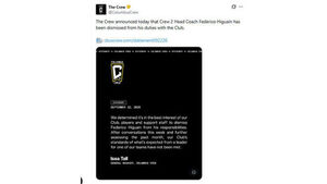 MLS Reserves Coach Sacked After Grabbing Female Referee's Hand and Telling Her 'This Is a Men's Game'