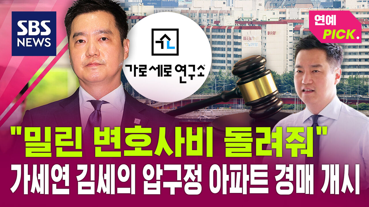 [연예Pick] "밀린 변호사비 돌려줘" 가세연 김세의 압구정 아파트 경매 개시