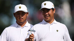 Kim Si-woo and Kim Joo-hyung Record 1 Win and 1 Loss at Presidents Cup... International Team Maintains Lead