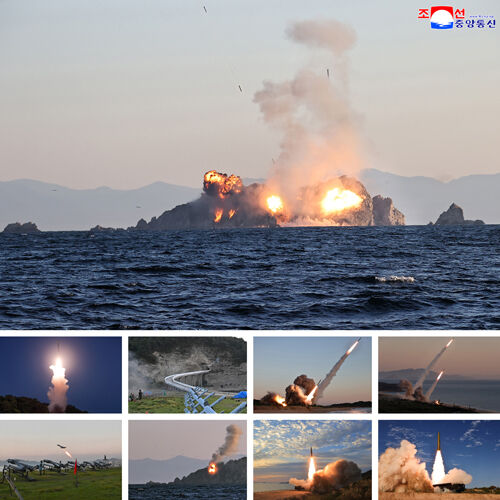 North Korean People's Army combined unit joint firepower strike drill (Photo: Korean Central News Agency, Yonhap News)