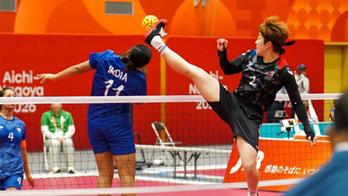 Han Ye-ji (No. 2) in action during the match against India