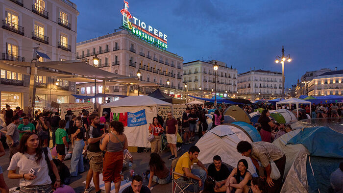 Citizens protesting on the streets of Madrid, Spain, on September 27, local time (Photo: Yonhap News)
