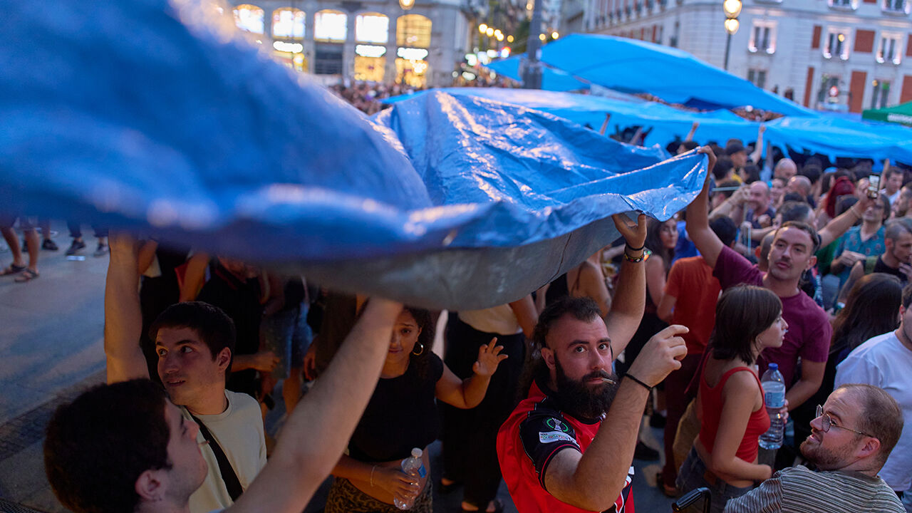 Citizens protesting on the streets of Madrid, Spain, on September 27, local time (Photo: Yonhap News)