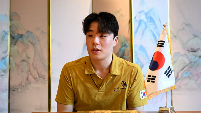 상하이 기능올림픽 인터뷰 모습