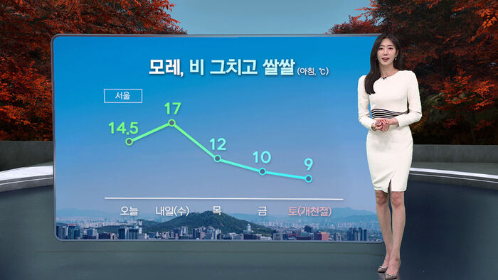 [날씨/XR] 내일 중부&middot;전북 비&hellip;그친 뒤 급격히 '쌀쌀'