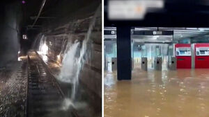 Water Pouring Down Subway Tracks... Warnings of More to Come Amid Worst Conditions