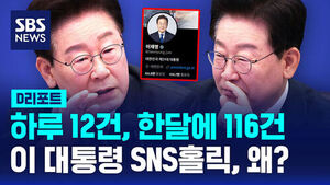 [D리포트] 하루 12건, 한 달에 116건&hellip;이 대통령 SNS홀릭, 왜?