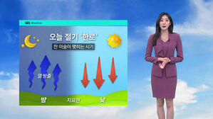 오늘 절기 한로 안내 그래픽과 기상캐스터