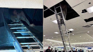 A Sudden Drop From Department Store Ceiling... The End of an Absurd Chase