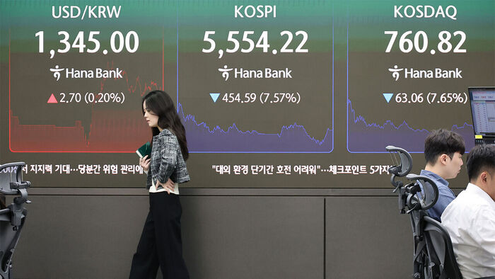 '검은 목요일' 패닉&hellip;코스피&middot;코스닥, 7%대 급락 마감