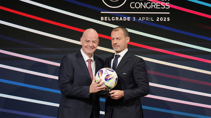 FIFA President Gianni Infantino and UEFA President Aleksander Ceferin