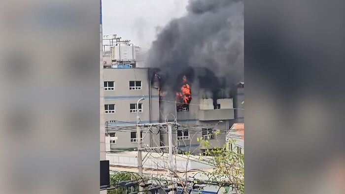 Fire at a factory in Ojeong-gu, Bucheon, Gyeonggi Province