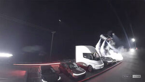 Tesla Successfully Demonstrates Flying Sports Car Leaping Over 5 Vehicles