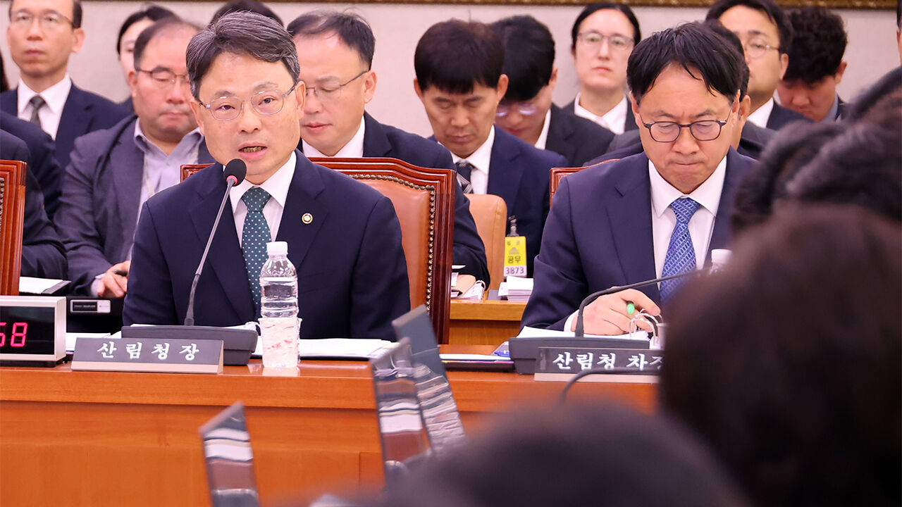 박은식 산림청장이 20일 국회에서 열린 농림축산식품해양수산위원회 국정감사에서 위원 질문에 답하고 있다. (사진=연합뉴스)