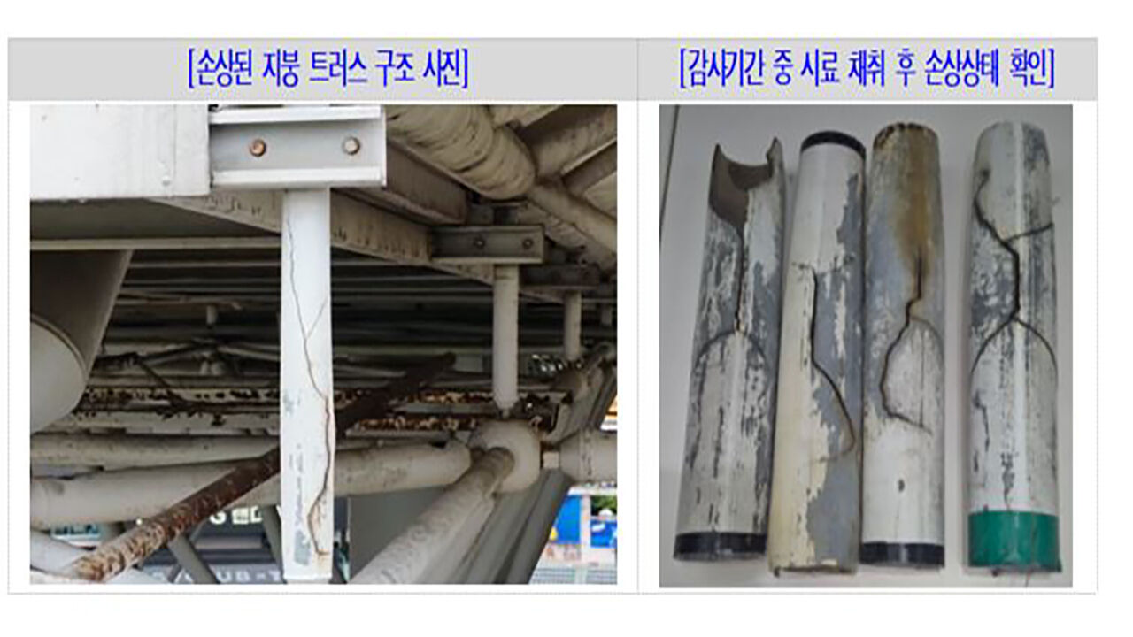 인천문학경기장 손상된 구조 사진 (사진=감사원 제공, 연합뉴스)