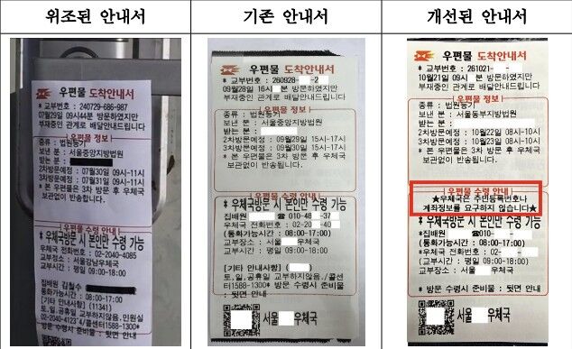 우정사업본부, 위조 안내서 제보에 양식 변경·예방 홍보 강화 (사진=우정사업본부 제공, 연합뉴스)