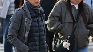 서울 시내에서 몸을 움츠린 시민들이 출근 시간 발길을 재촉하고 있다.