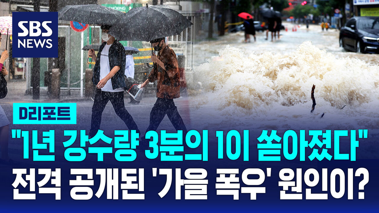 [D리포트] "1년 강수량 3분의 1이 쏟아졌다"…전격 공개된 '가을 폭우' 원인이?