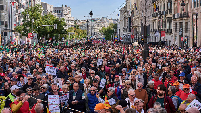 Spanish protesters demanding pension protection