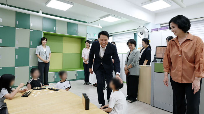 가재울지역아동센터 찾은 오세훈 서울시장