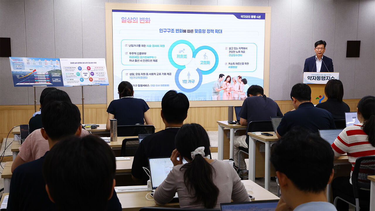 Lee Dong-ryul, acting director-general for planning and coordination, speaks during a press briefing on the '2025 Weak-Companion Index' held at Seoul City Hall on the afternoon of August 24.
