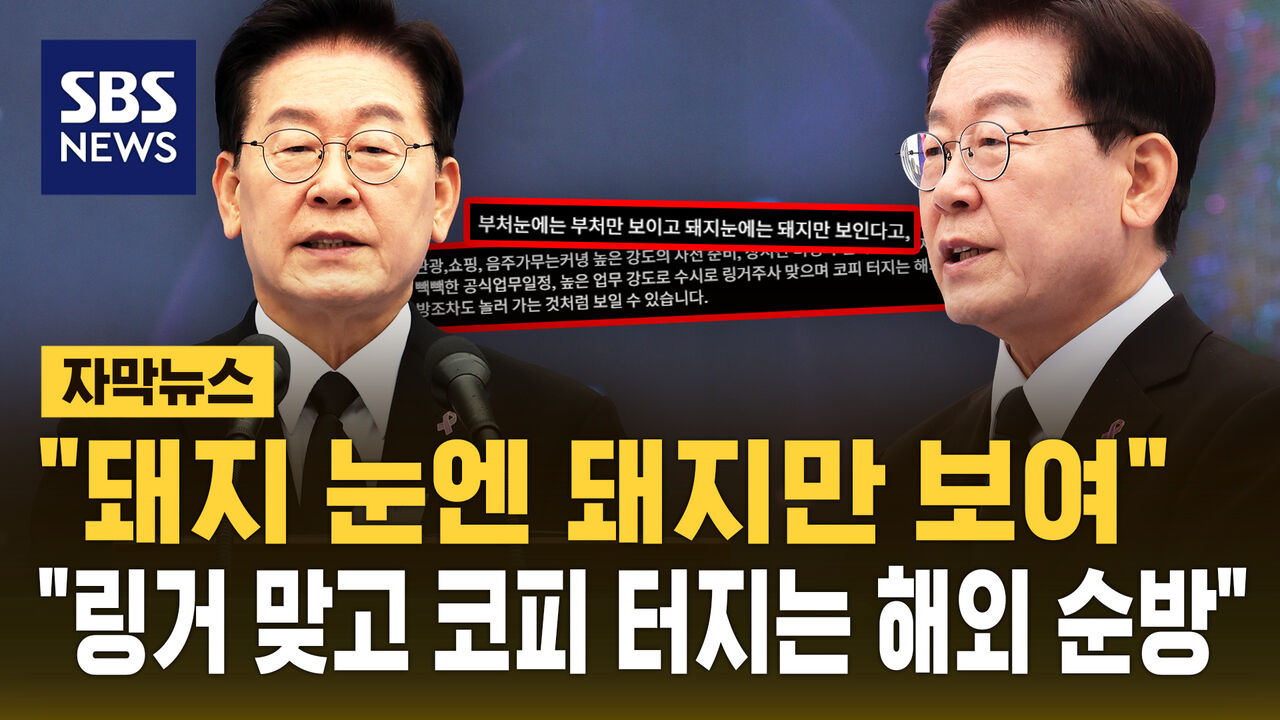 [자막뉴스] "돼지 눈엔 돼지만 보여" "링거 맞고 코피 터지는 해외 순방"