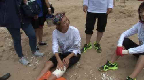 백보람, 다리부상에 붕대 감고 ‘무걸’ 촬영