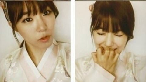티파니 한복 셀카 '제가 추석 선물이예요' 눈웃음 셀카