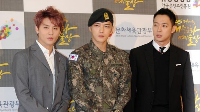 [E포토]오랜만에 세명이 완전체로 뭉친 JYJ