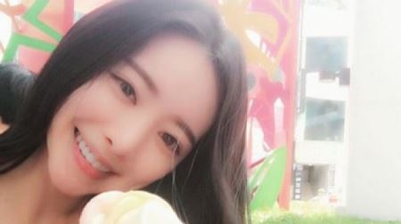 홍수아, 장미꽃 모양 간식 들고 환한 미소&hellip;'청순미'