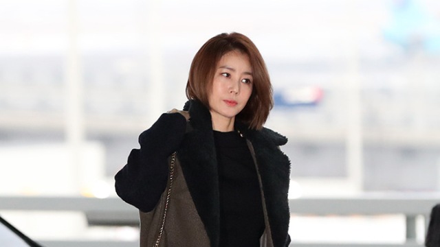 [E포토]김성령, '피곤한 아침이에요'