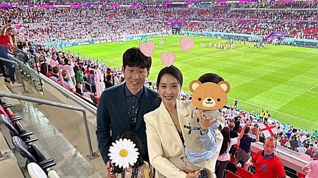 "모두가 행복한 시간"&hellip;박지성♥김민지, 아이들과 카타르 월드컵 관람