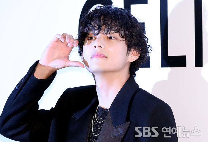 V of BTS at the Celine Seoul photocall