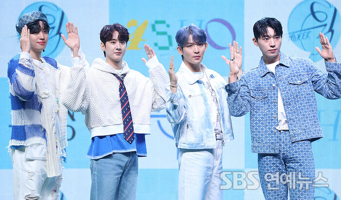 Teen Top at the Yes24 Live Hall media event for 'TEEN TOP [4SHO]'