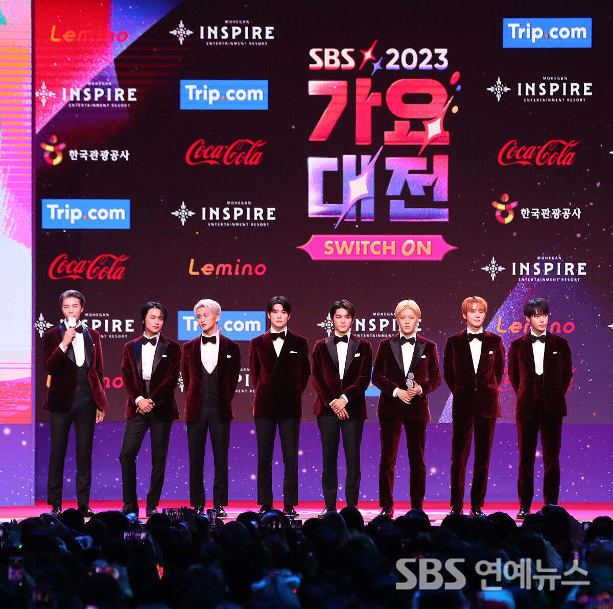 NCT 127 on the red carpet at the 2023 SBS Music Awards