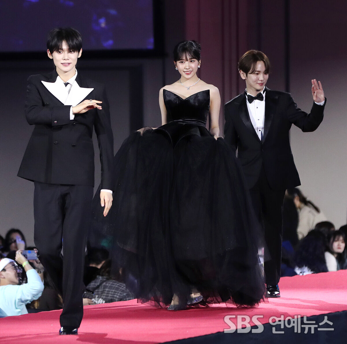 From left: SHINee’s Key, IVE’s An Yujin and TOMORROW X TOGETHER’s Yeonjun