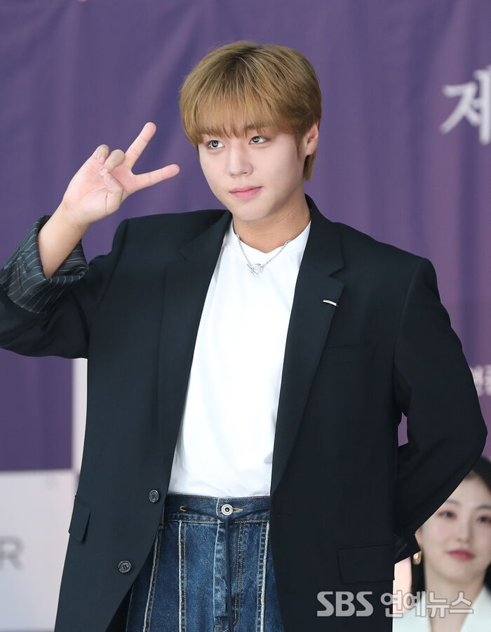 Park Ji Hoon posing during a photo call at the 3rd Blue Dragon Series Awards handprinting ceremony