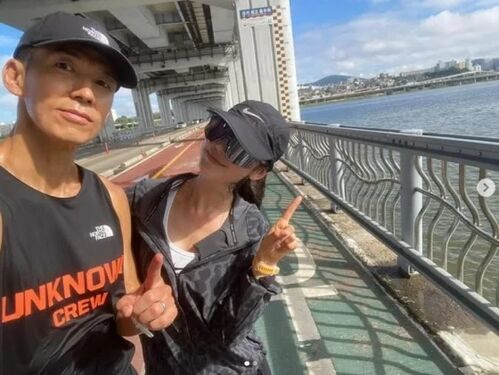 뉴진스 다니엘, 한강 러닝 근황…션 "10km 56분 기록 탐나는 인재"