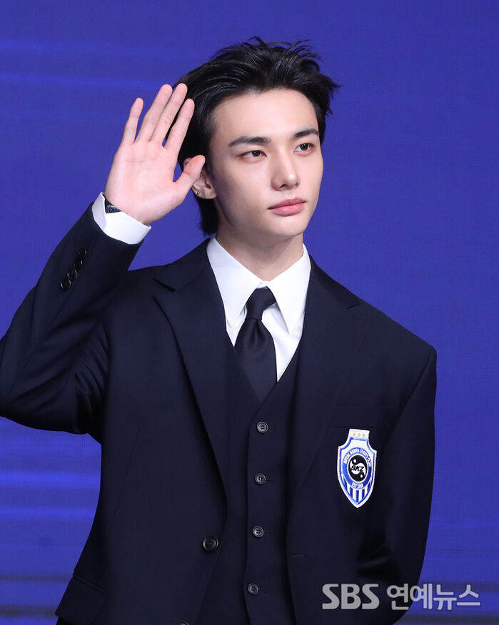 Stray Kids' Hyunjin at 'Karma' Press Conference
