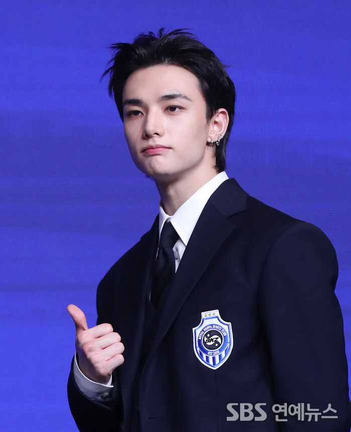 Stray Kids' Hyunjin at 'Karma' Press Conference