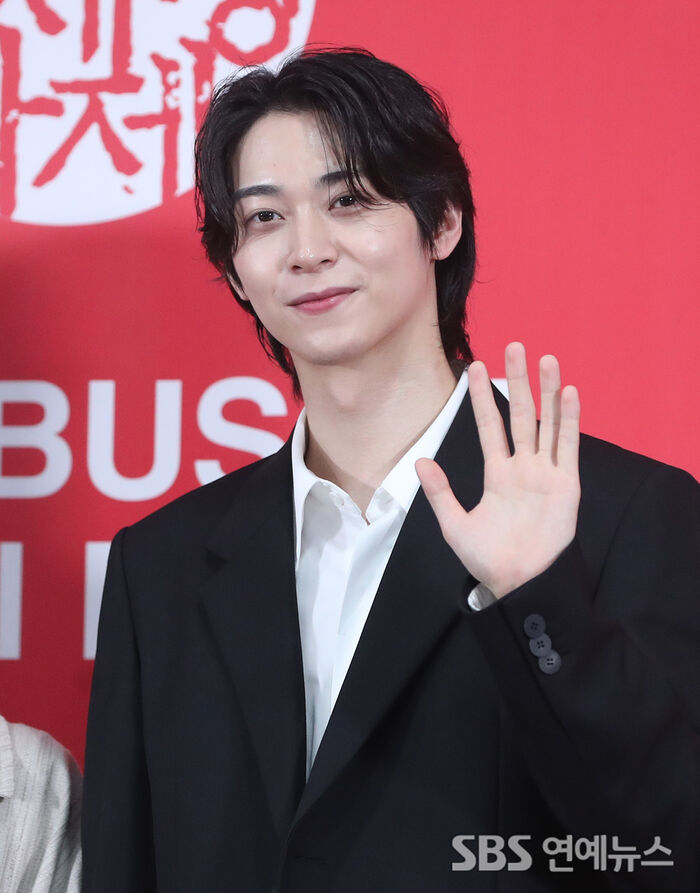 Han Gi-chan attends the 'Wedding Reception' press Q&A at BIFF
