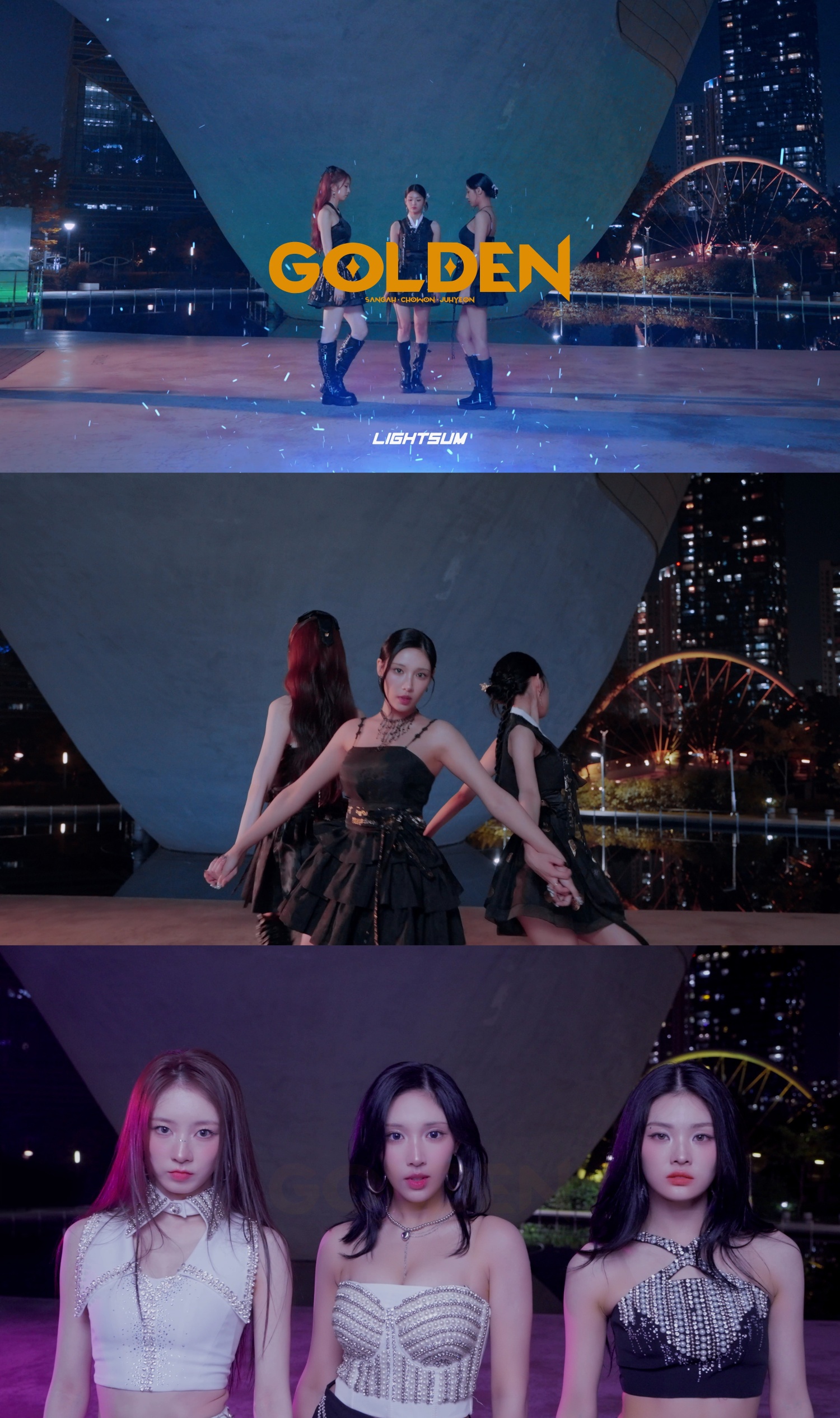 <!HS>LIGHTSUM<!HE> SANGAH·CHOWON·JUHYEON Transform Into HUNTR/X, Drop 'Golden' Cover