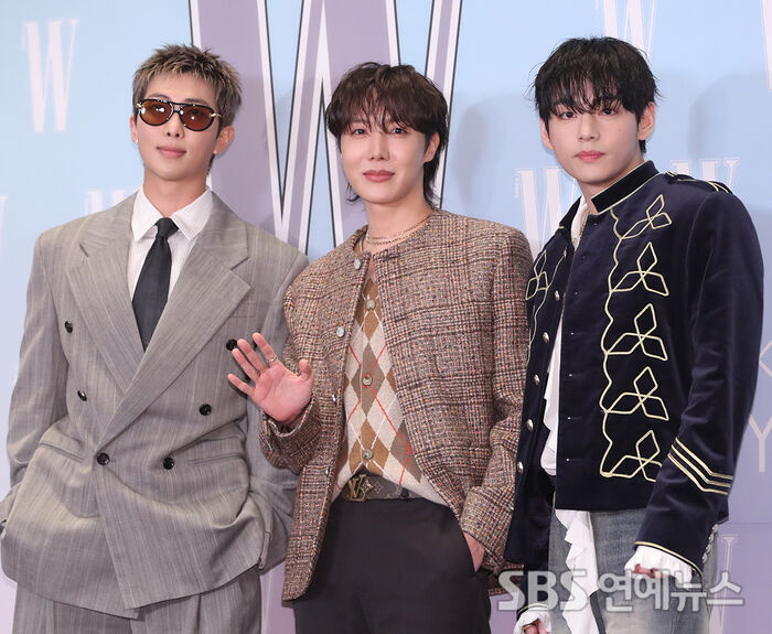BTS's RM, J-Hope and V Bring Fall Vibes to Breast Cancer Awareness Photo Call