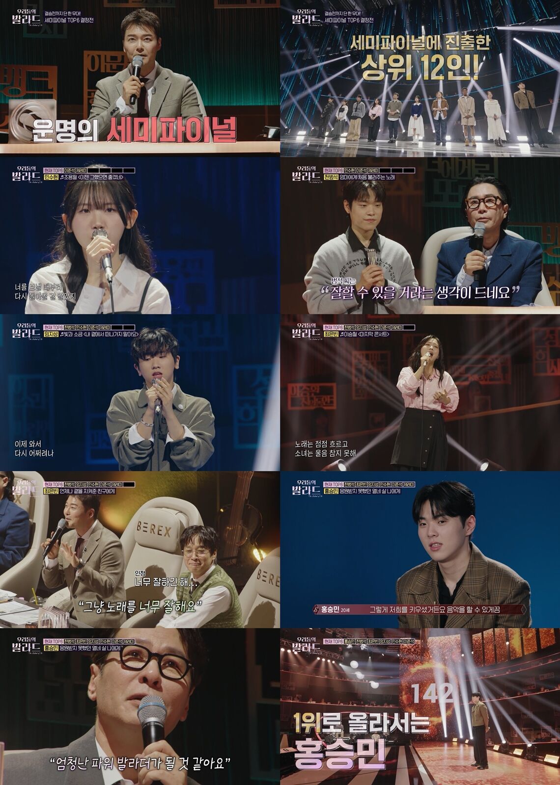 "홍승민 1위, 제레미 탈락"…'우리들의 발라드', 2049시청률·9주 연속 화요일 예능 1위