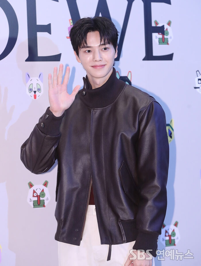 Song Kang at a fashion brand photo call in Seoul